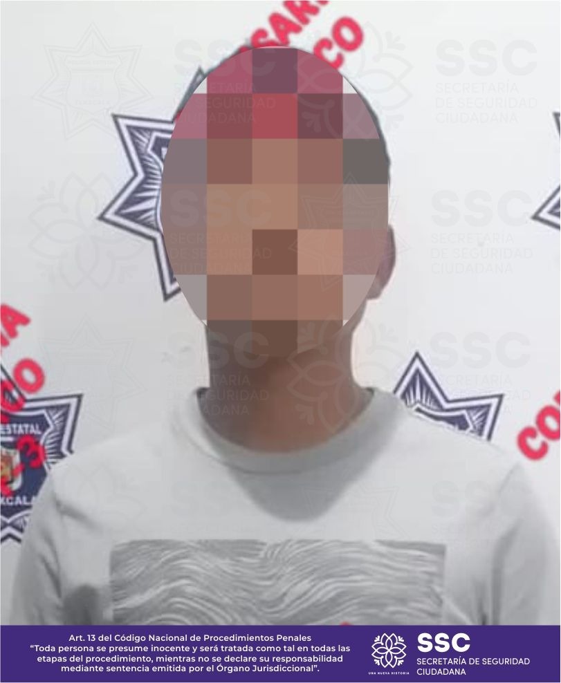 Detiene SSC a sujeto por narcomenudeo en Apizaco